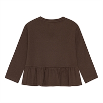 Birkholm Peplum Rib Bluse Chokolade Brun